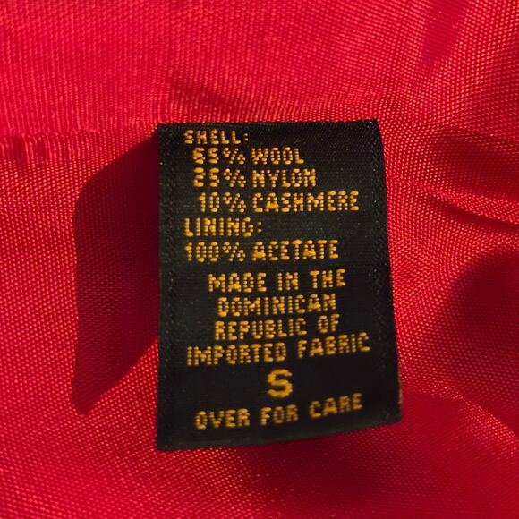 Vintage 80's 90's Express Red Wool Cashmere Blend 3-Button Classic Blazer, Sz S - Picture 9 of 9